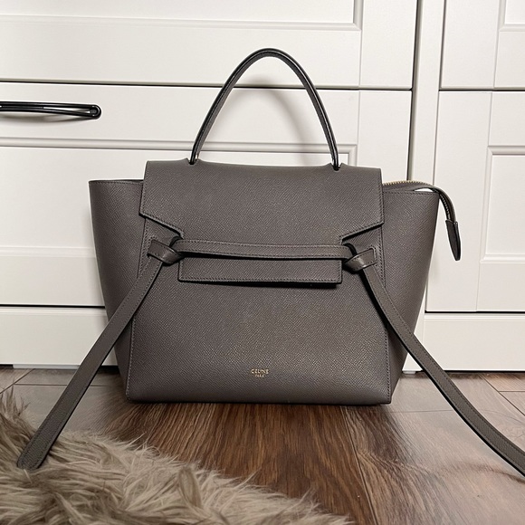 Celine Handbags - Celine Micro Belt Bag Calfskin Grey